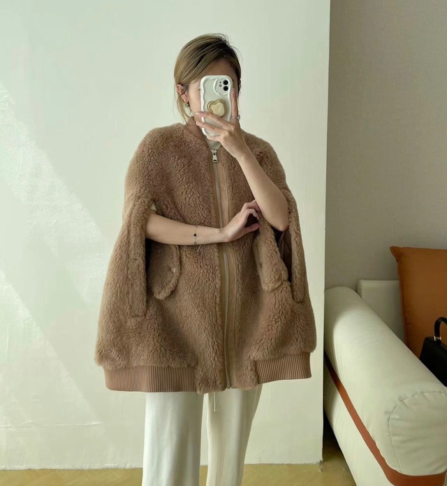 ベアポンチョ（襟リブver）