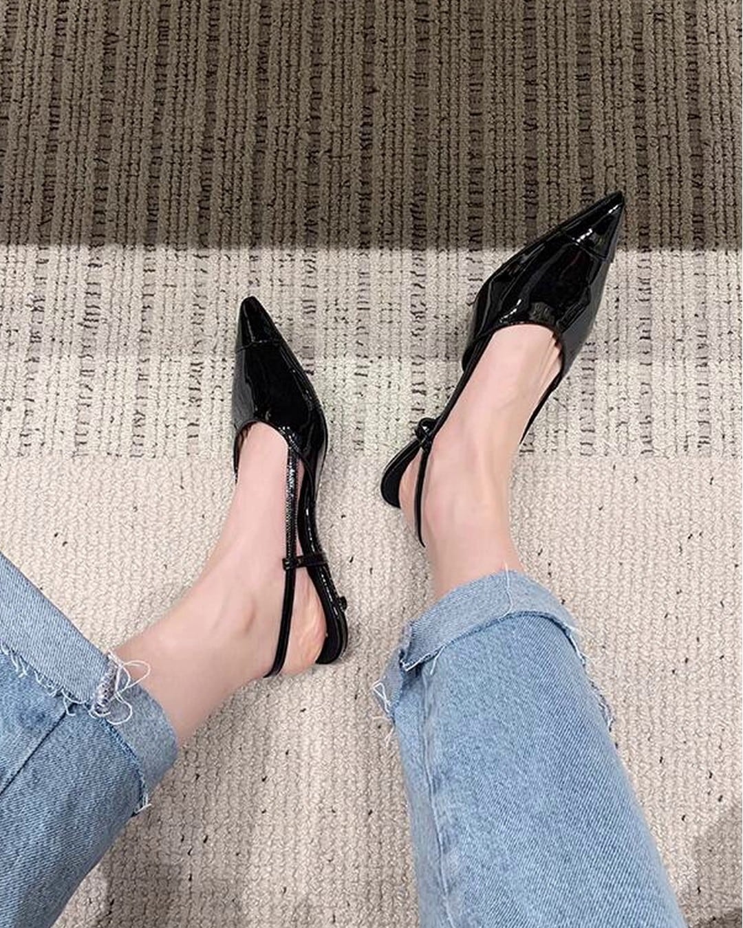 ポインテッドトゥキトンヒールパンプス G25022