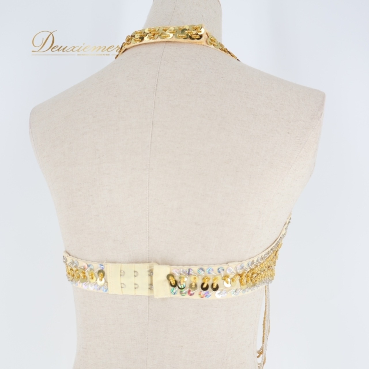 ベリーダンス オリエンタル 衣装 トップス ベルト セット ゴールド系 ラインストーン ビーズ フリンジ 豪華 装飾 スパンコール 金 黄 華やか マジックテープ キラキラ ダンス衣装 ステージ イベント シルバー系 イエロー系