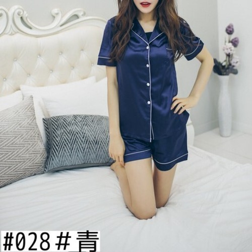 半袖 サテン シルク風 上下 セットアップ ルームウェア パジャマ 長袖パジャマ9030265