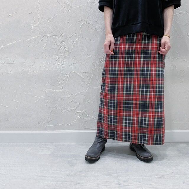 mizuiro ind / チェックタイトスカート/コットン/RED/チェック mizuiro ind チェックタイトスカート | CoCo Cuore