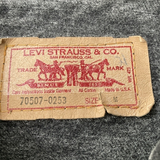Levi’s 70507-0253 デニムジャケット 先染めブラック 80s 画像5