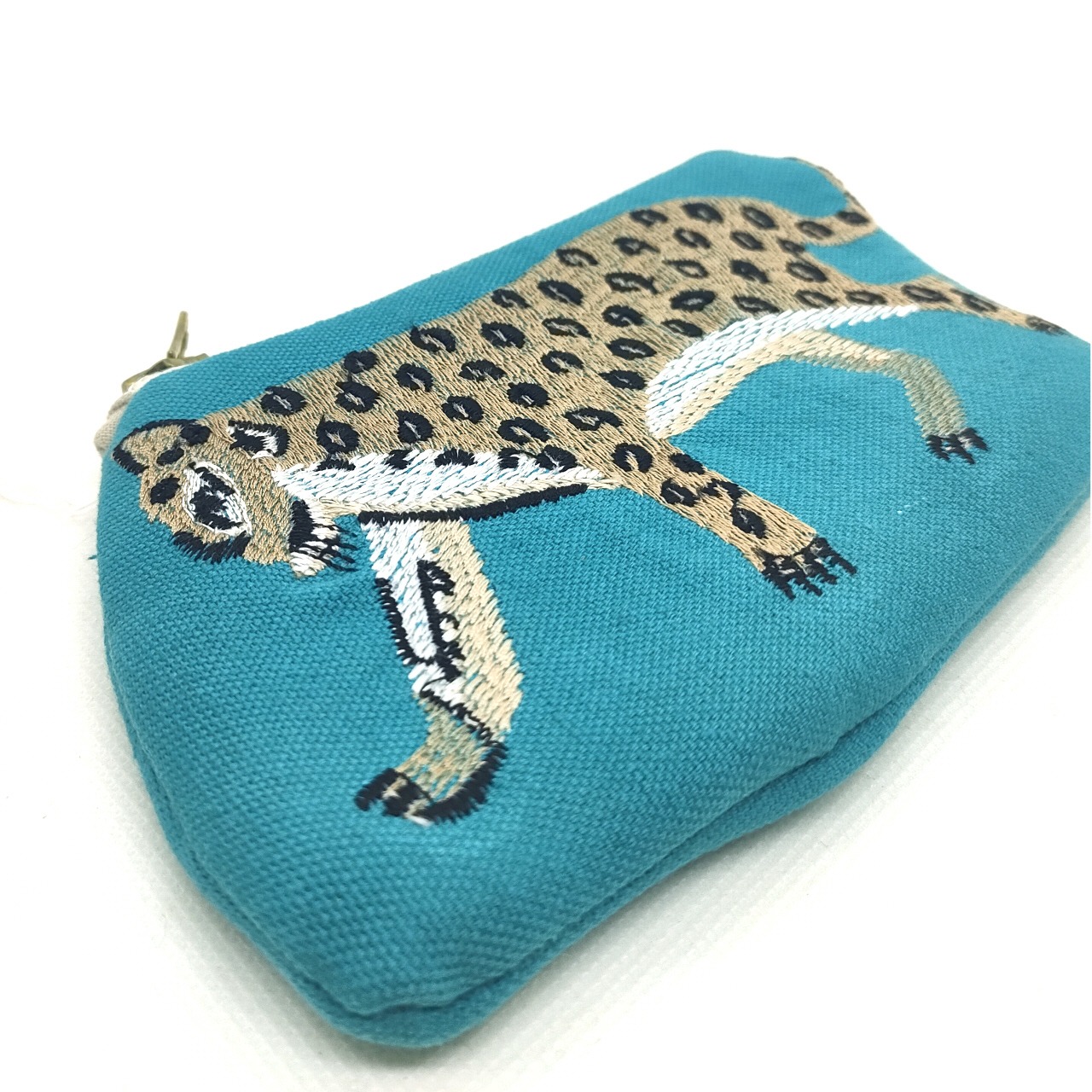 刺繍ポーチ レオパルド