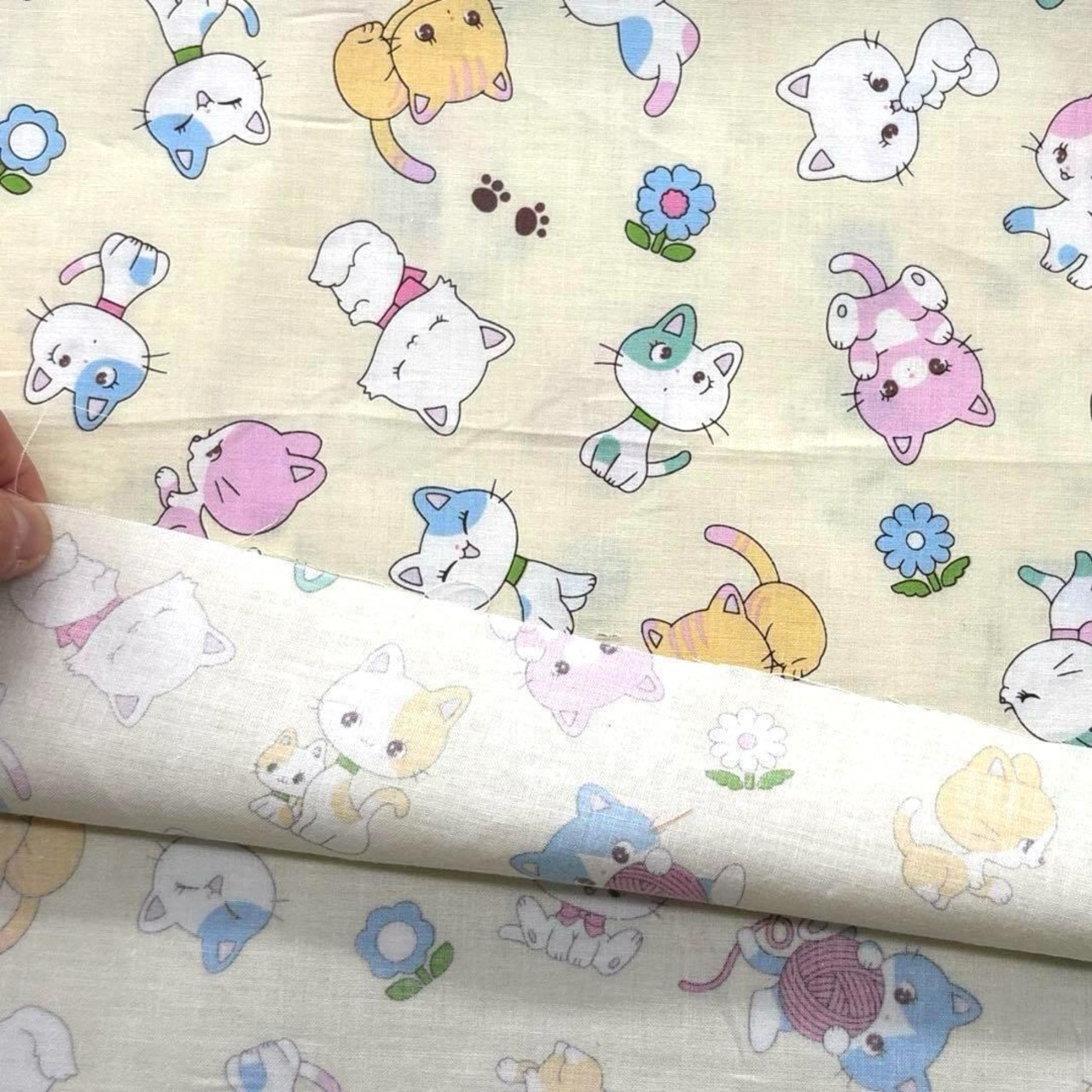 Cdr382-1◆50cm◆S◆綿100%シャーティング生地◆レトロネコ柄