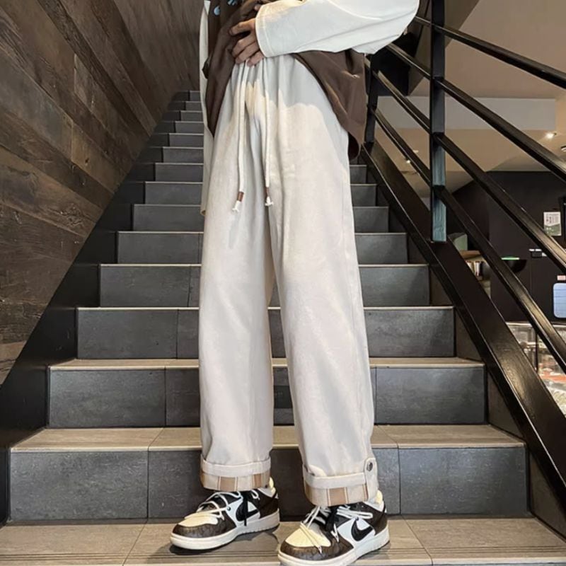 裏地チェッククロップドパンツ C10423