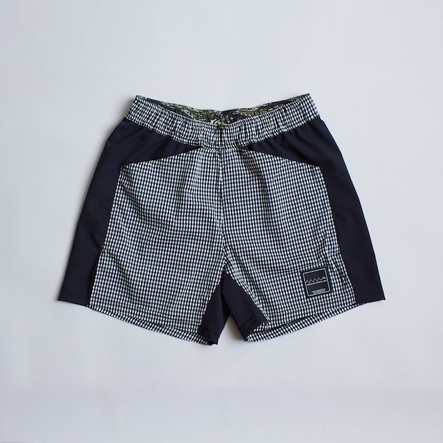MMA（マウンテンマーシャルアーツ）MMA Side Graphic Run Shorts V3  -Black Check　メンズレディースランニングショーツ