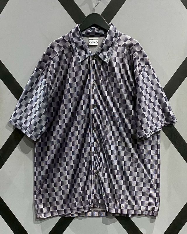 【X VINTAGE】Metallic Gradation Vintage Loose S/S Check Shirt