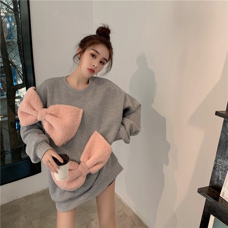 セーター ベルベットルーズグレージャケット オータムウィンター 秋物 冬物 ブラックストロベリース49665515342