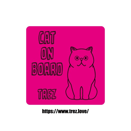 全8色 名前入り CAT ON BOARD エキゾチック ショートヘア ラインアート マグネット