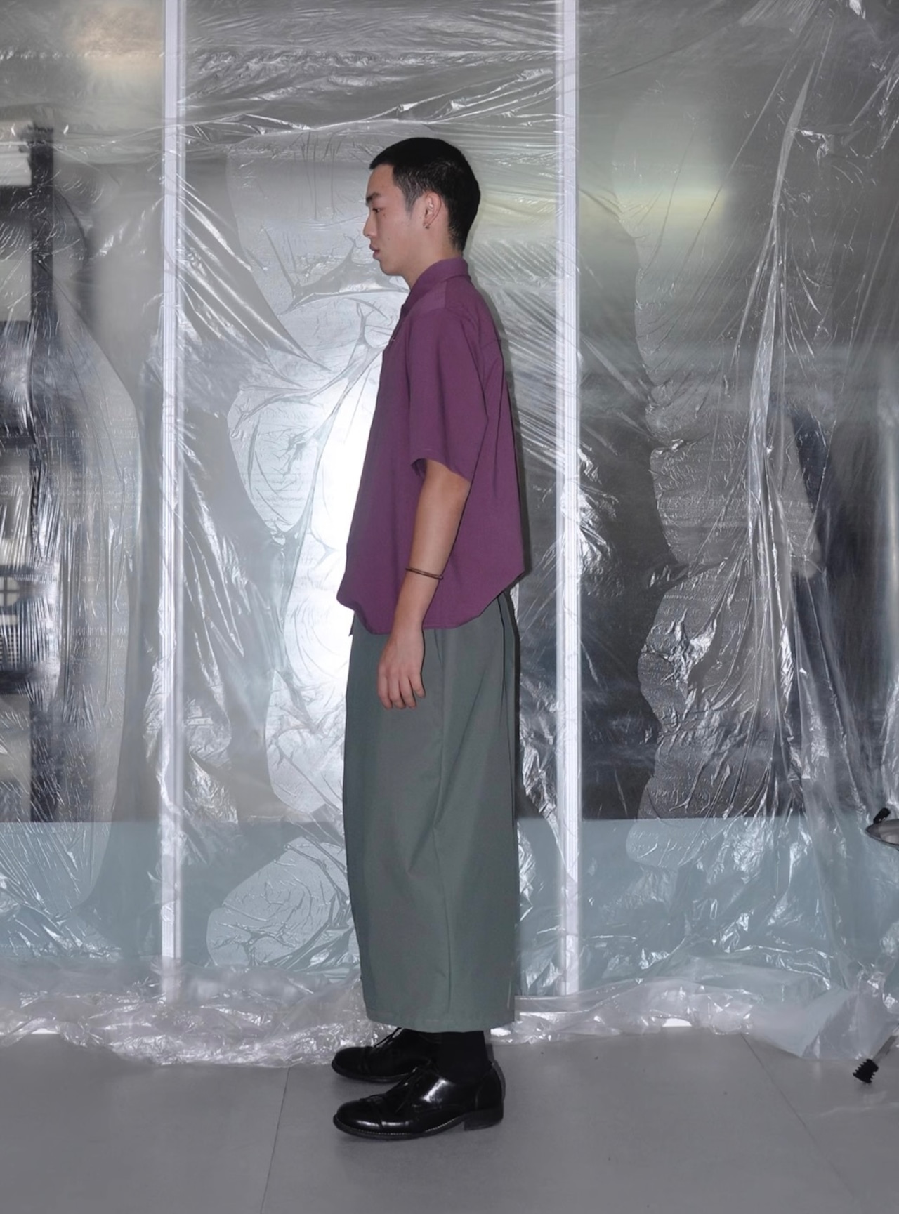 Wide Pleat Cropped Trousers