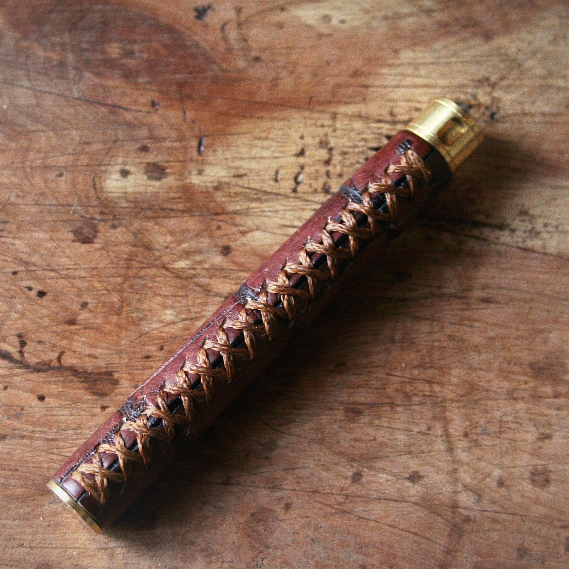 schicksa 革軸ペン【ヌメ革 オレンジ】シャープペン シックザール