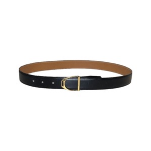 HERMES black color leather belt "ETRIER"