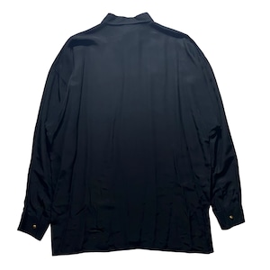 vintage GIANNI VERSACE rayon silk black drape shirt