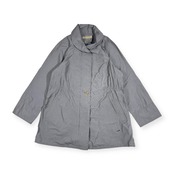 CROCODILE クロコダイル チェック ハーフコート M/ネイビー×ホワイト系 レディース