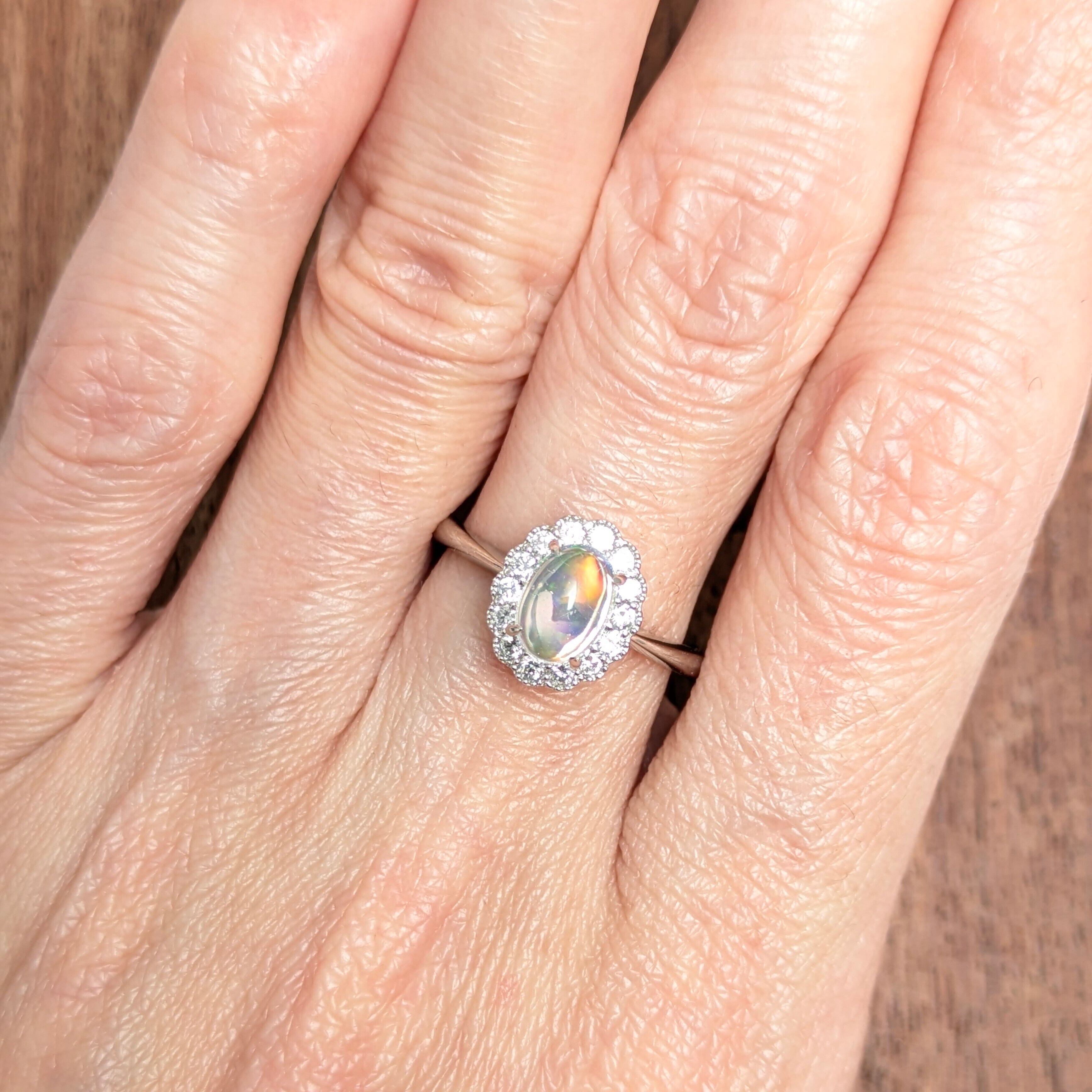 リ*サ様 オパール リング PT950 Pt950ウォーターオパールリング メキシコ産 ウォーターオパール 0.740