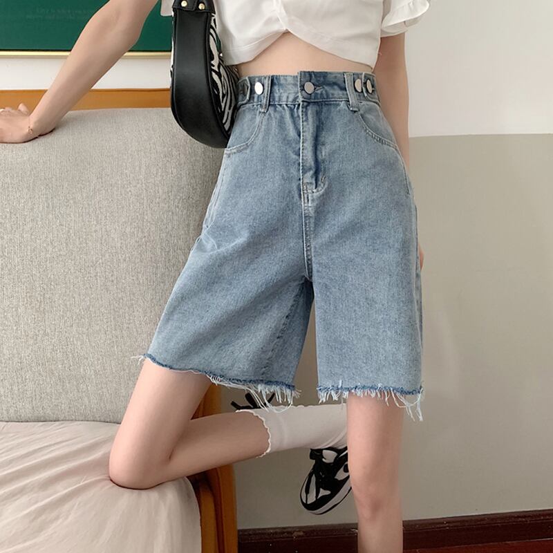 ショーツ サマー薄手パンツ ハイウェストウェストルーズワイドレッグ ショート 夏物 ブルマー ワイドパンツ 試着室16743998593