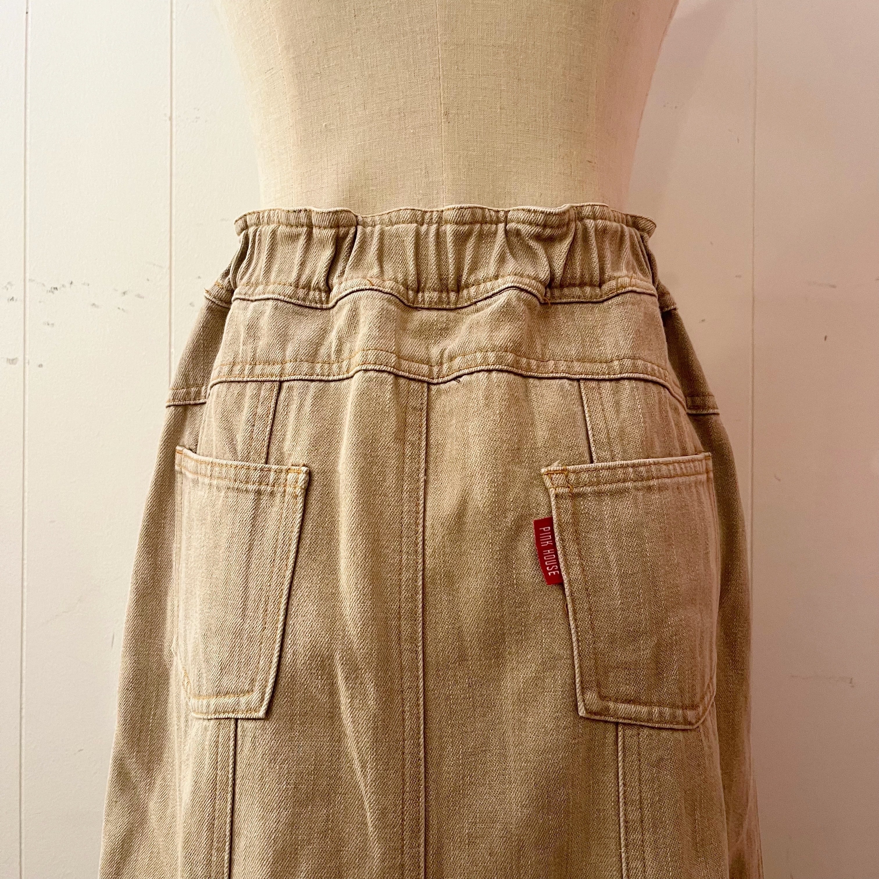 PINKHOUSE / beige denim long skirt