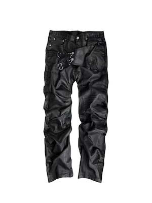 【CinderVein】Dual Track Reconstructed Waxed Denim Pants