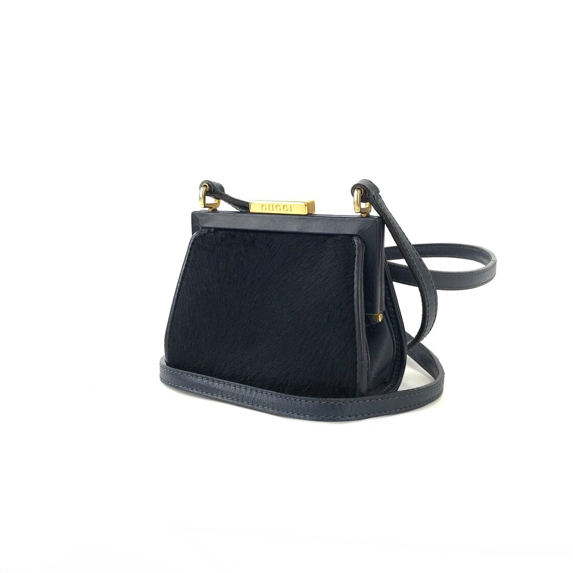 GUCCI グッチ がま口 ポシェット ハラコ ミニバッグ ショルダーバッグ 