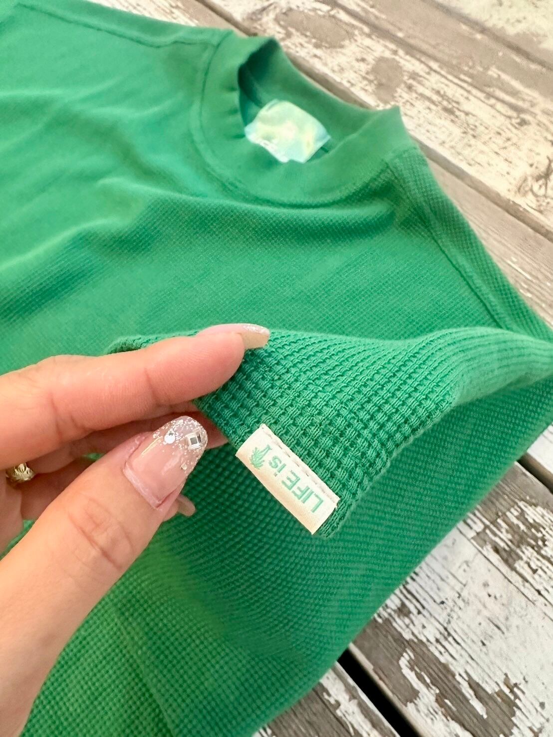 LIFE is 刺繍ワッフルセットアップ¥18,000+tax(¥19,800)