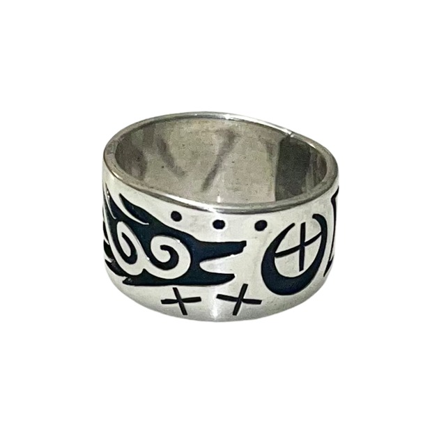 hopi Ruben Saufkie silver overlay ring