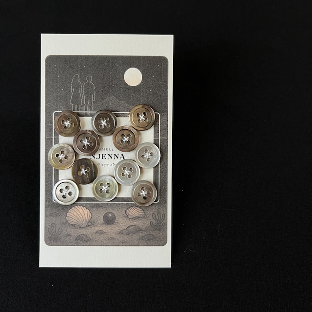 【カードボタン Tahiti】シェルボタン（貝ボタン）×12個 画像