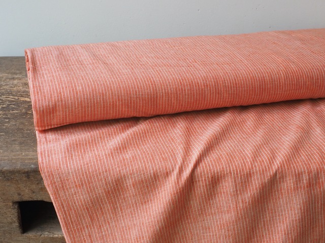 bengal fabric b26 100count orange chambray stripe