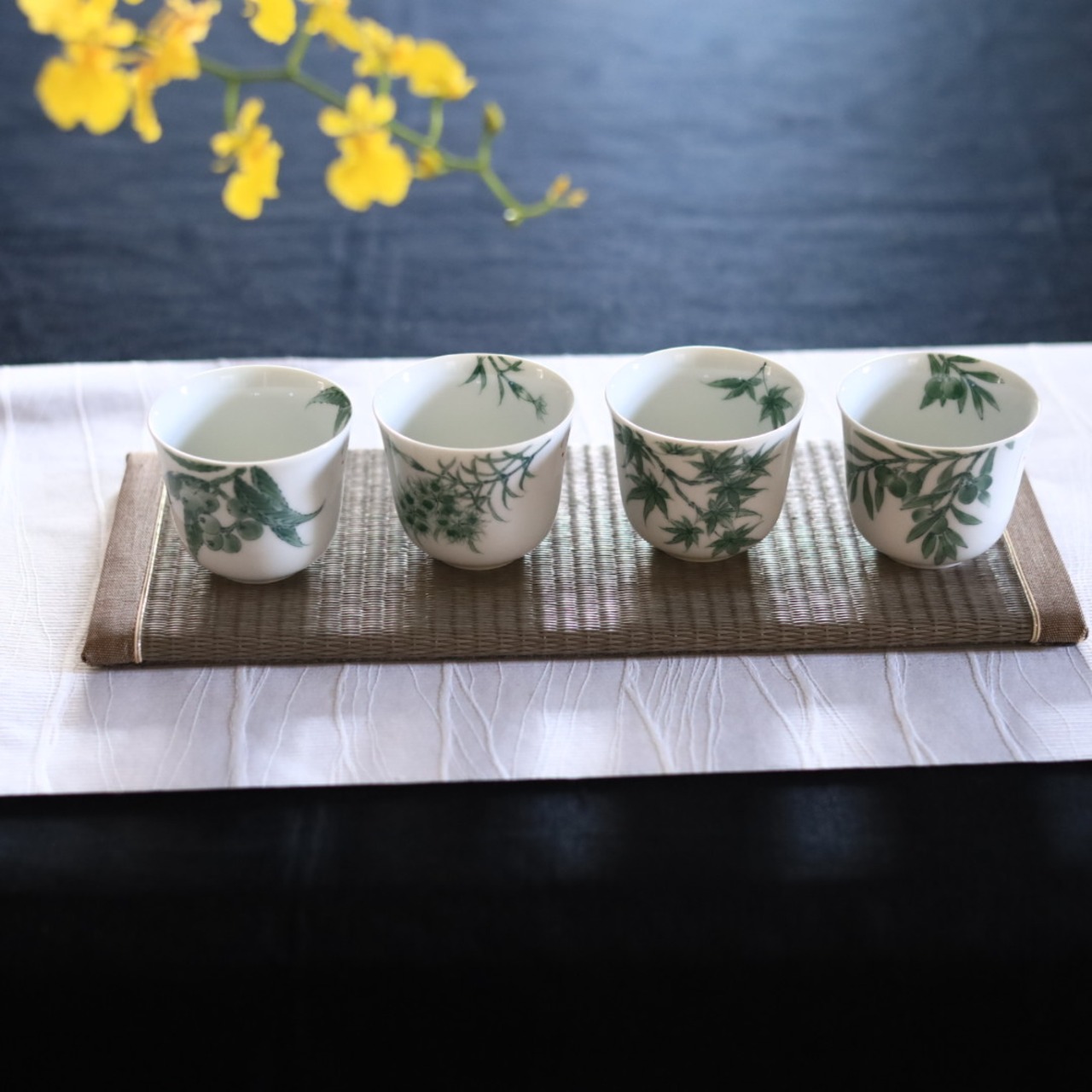 AS 平戸松山窯 クロム六彩花茶杯