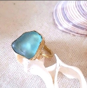 【3～4号】seaglass pinky ring