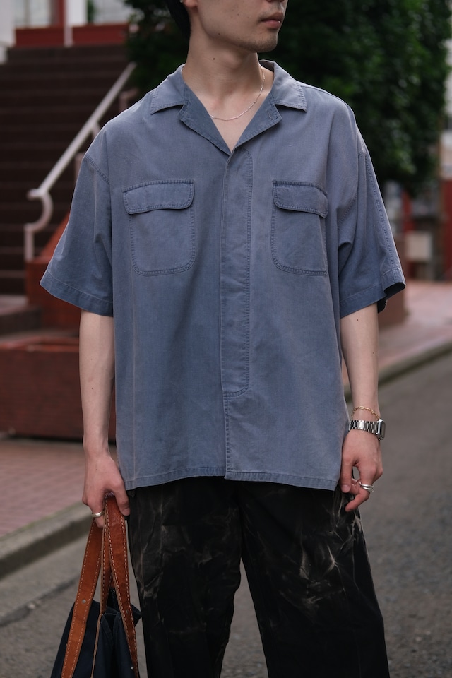 Utah/ "DIRECTIONS" open collar short sleeve cotton shirt