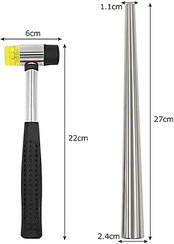 CNSTZBC 指輪 サイズ 測定 1号-30号対応 便利な リング 指輪 サイズ 調整 ＆ コンビハンマー 補修ツール 4点 セット スチール ジュエリー用 工具 道具 プラチナ