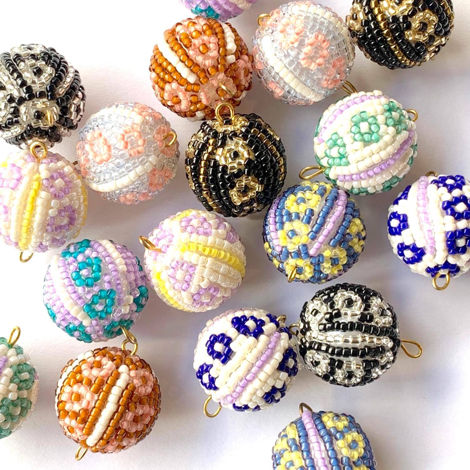 再入荷〉Duaオリジナル ビーズボール 花柄L（22mm） | Dua
