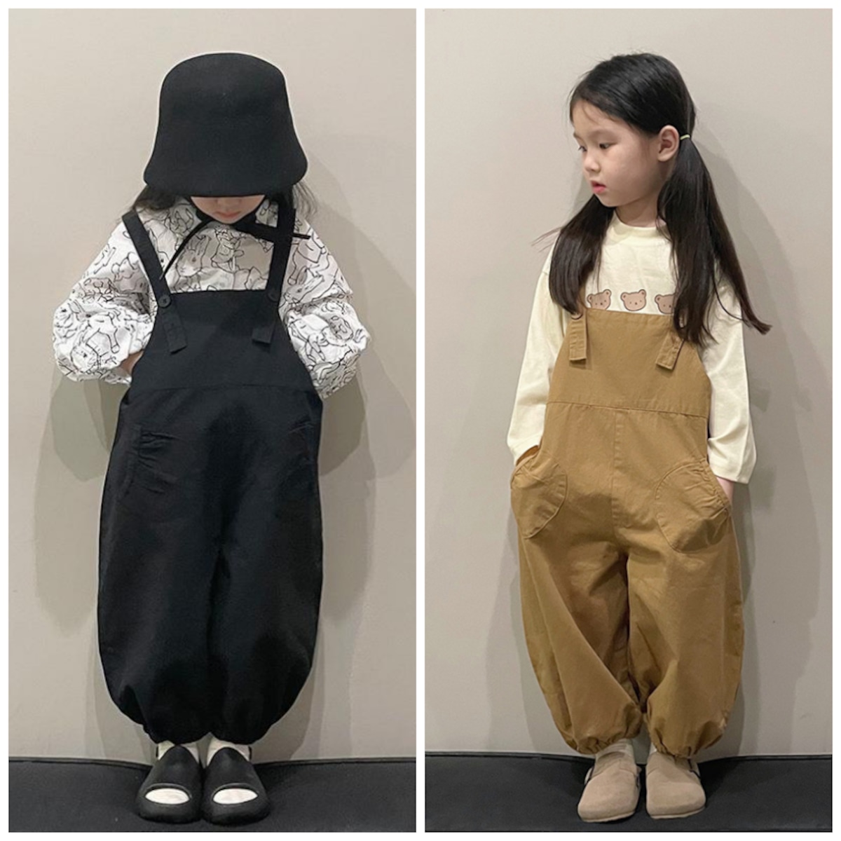 サロペット 子供 バルーンパンツ オーバーオール キッズ 春 秋 冬