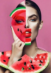 Watermelon Woman|夏色ポップアート×女性コラージュの爽やかアートポスター||リビングを彩る涼感デザインA2ポスター