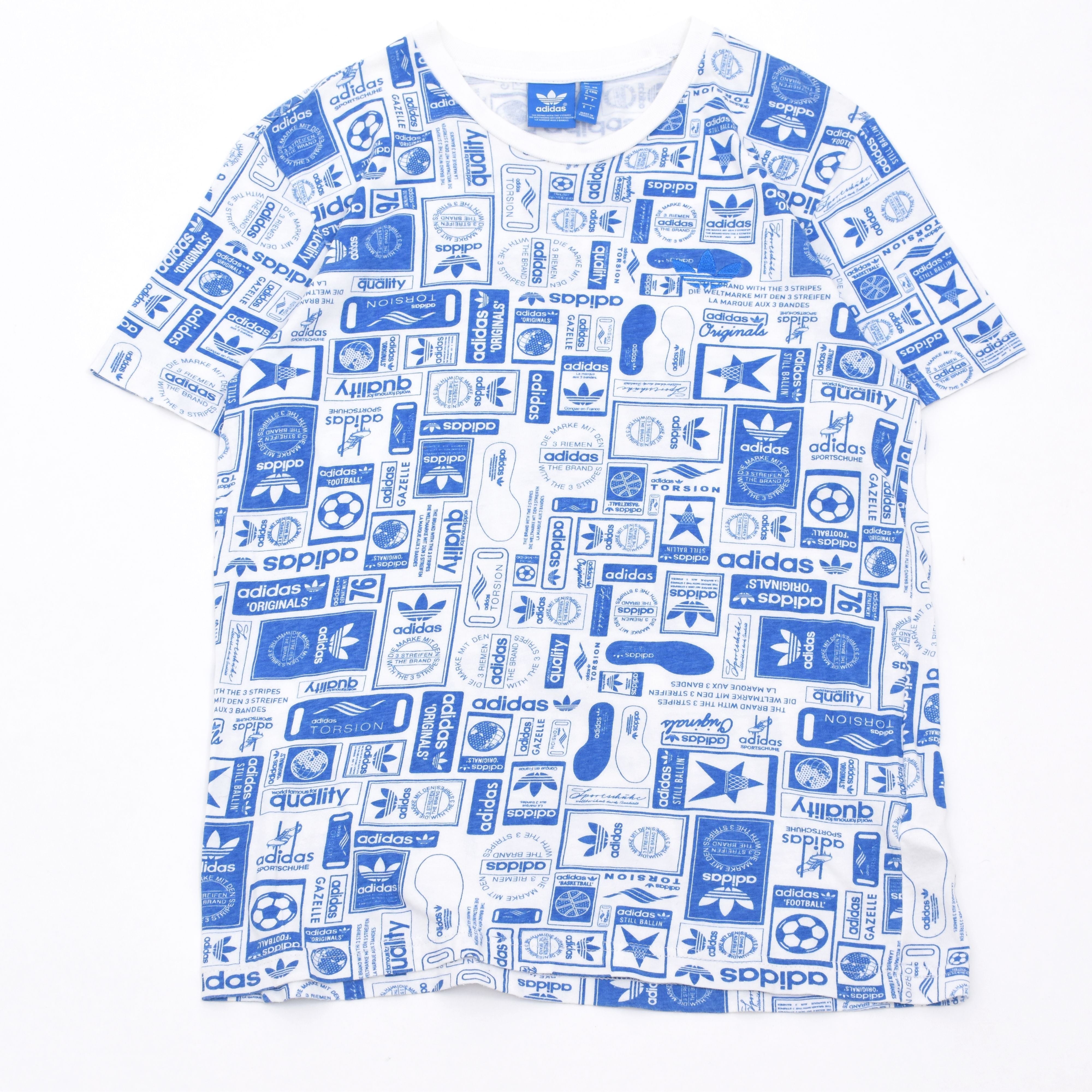 adidas overall pattern T shirt アディダス 総柄Tシャツ | 古着屋