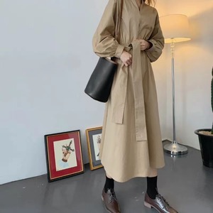 太リボン付き　シャツワンピース　AJ22263ーB05