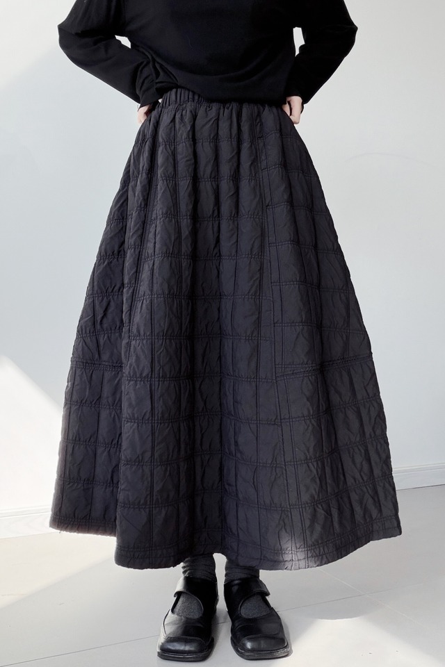 Warm cotton-lined midi skirt 2color [T2645]