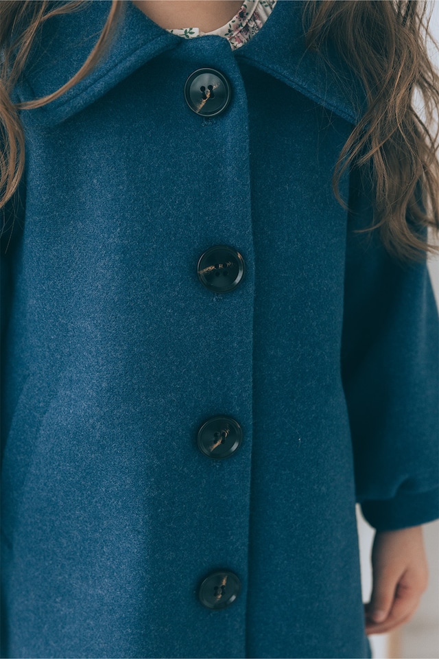 【90~110size】ヘムスカラップコート〈Blue〉