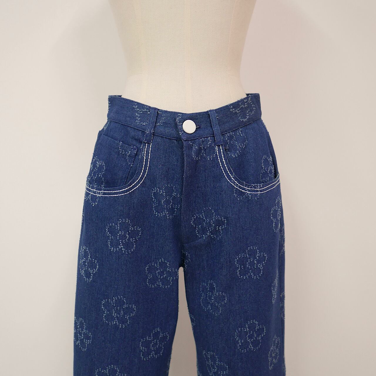 LINKABLE リンカブルフラワーデニムパンツ(ブルー)完売品Sサイズ 