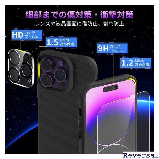 iPhone 14 proMax 用 フィルム2枚付きケース ブルー