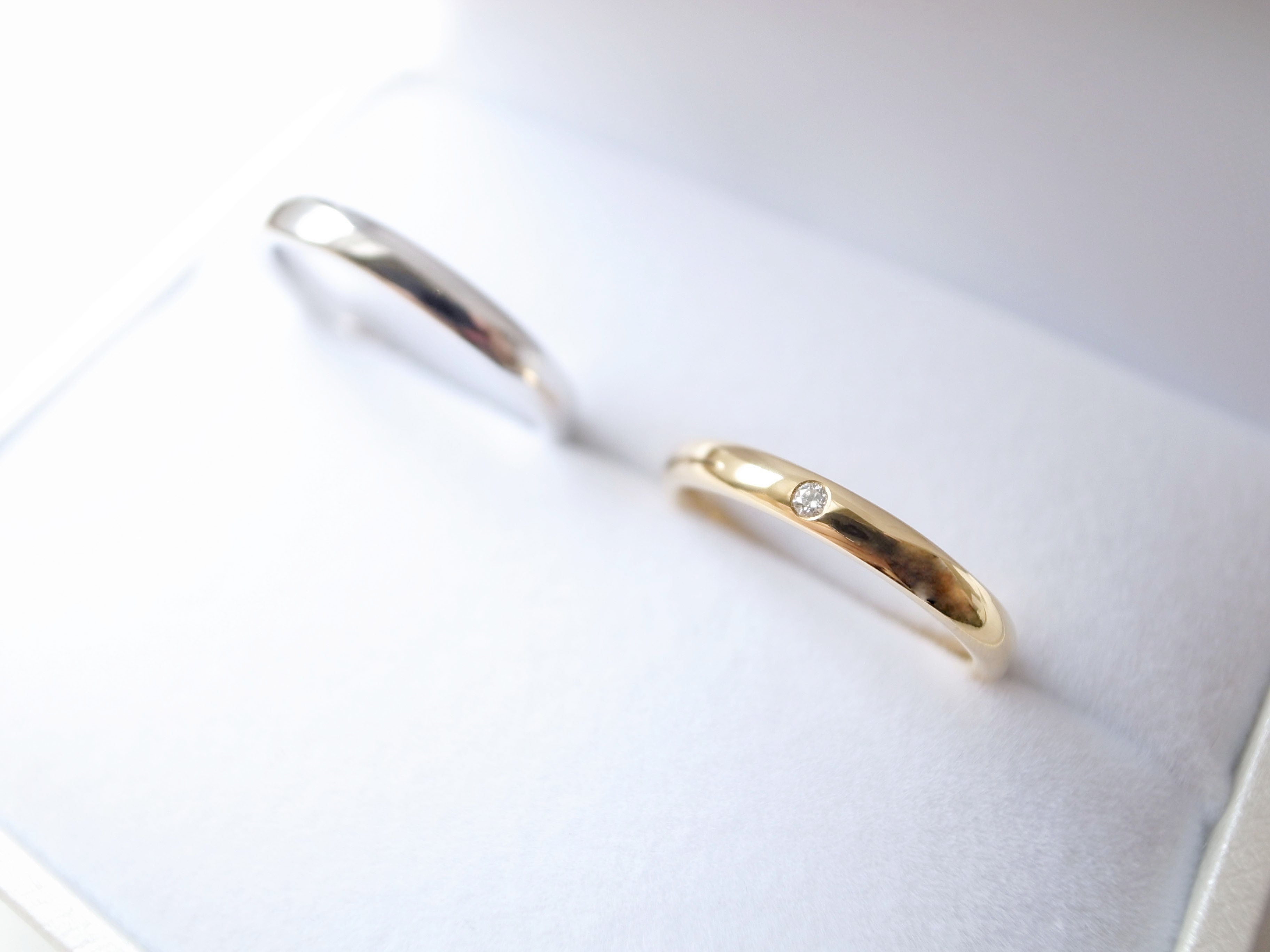 pairing・stamp】K18YG Diamond・silver950/oval ring | niruc