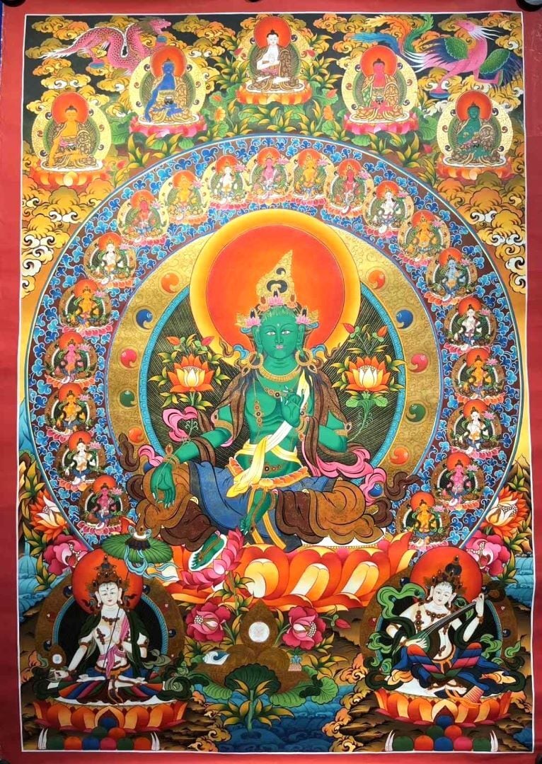 緑多羅(グリーンターラ)・仏画