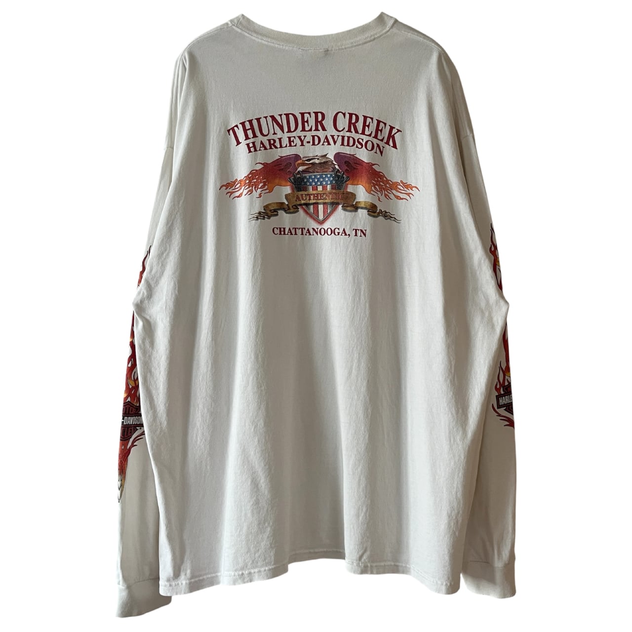 Harley Davidson Y2K Flame Emblem Logo Long Sleeves Tee | Vintage