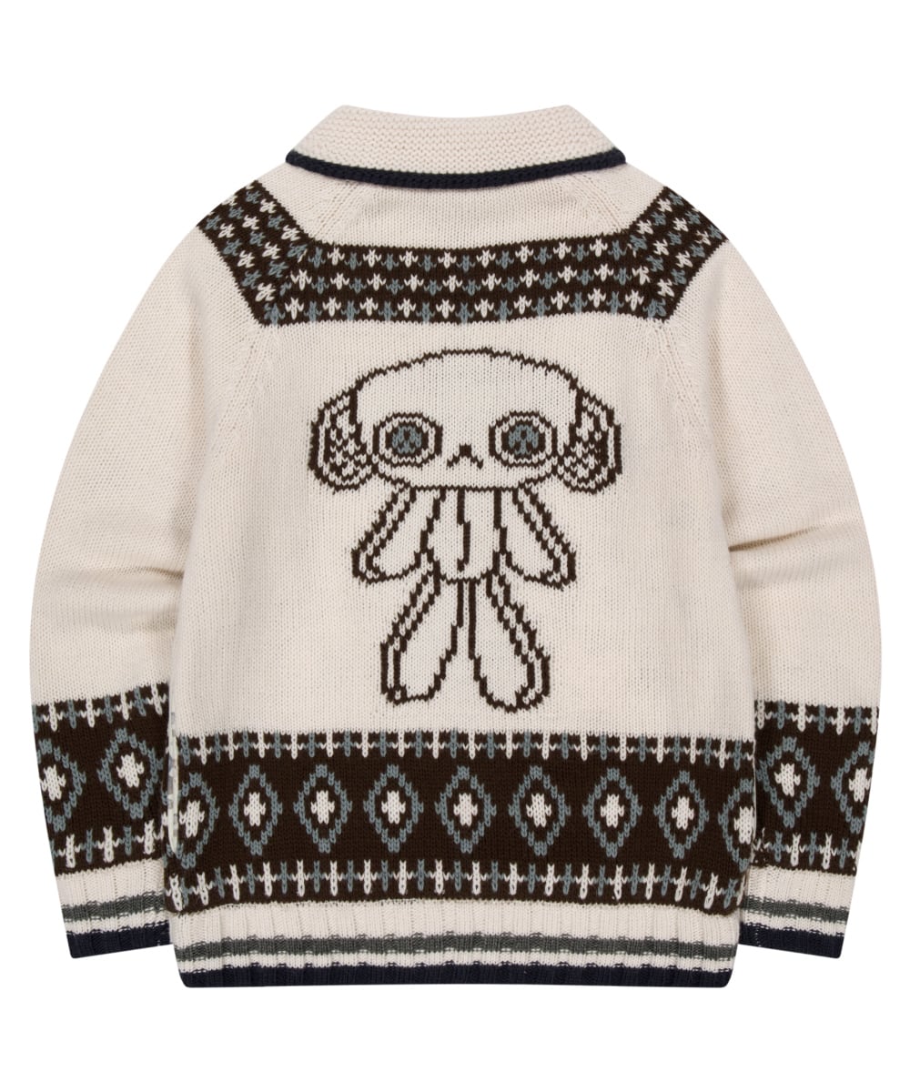 COYSEIO] MOSSY COWICHAN KNIT JACKET IVORY 正規品 韓国ブランド 韓国