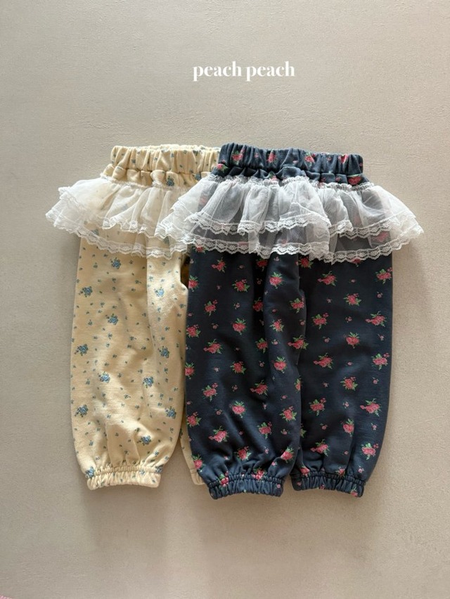 【取寄】peach peach｜romi lace jogger pants｜ロミレースジョガーパンツ｜XS-XXL｜kids&jr｜26 spring