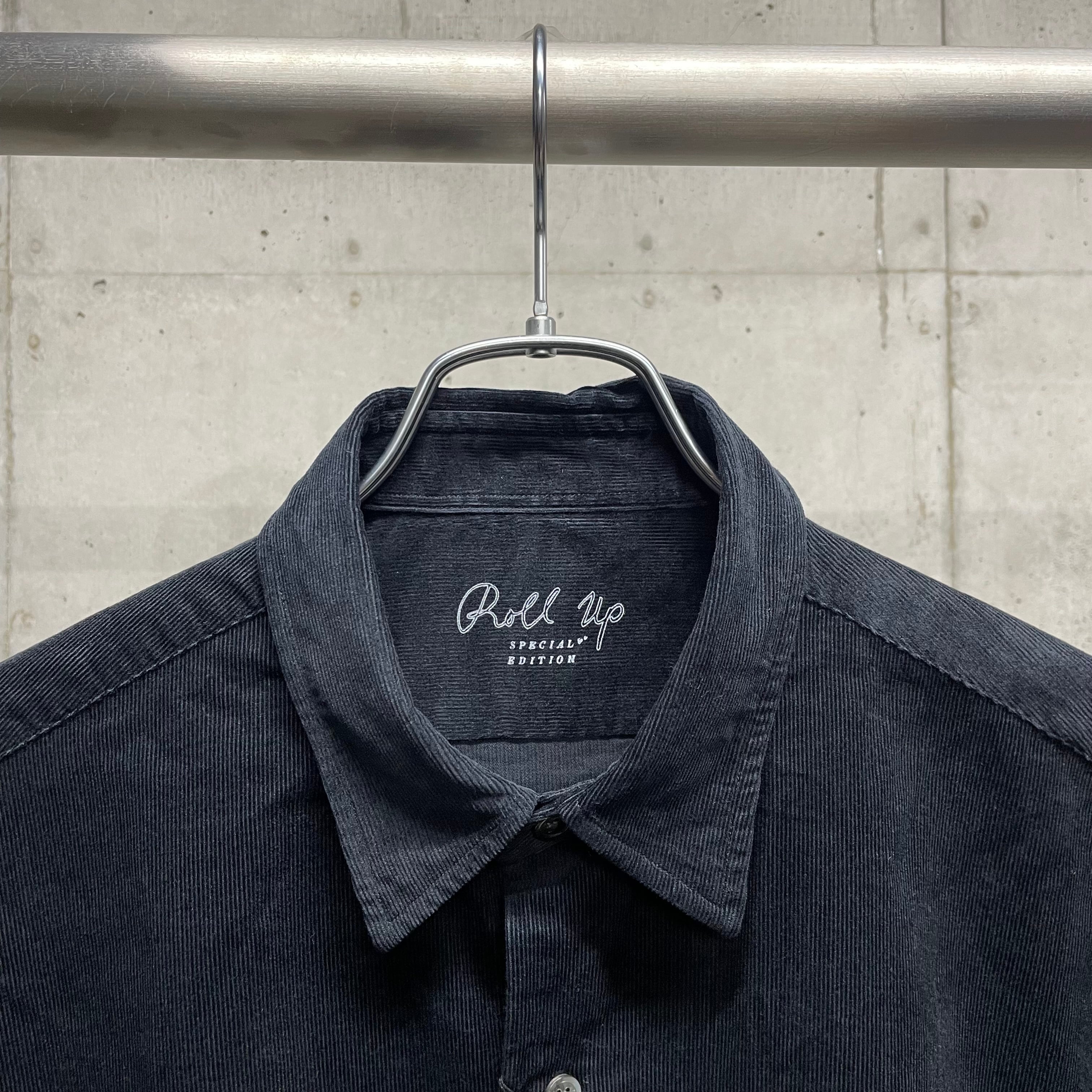 Porter Classic】ROLL UP ORGANIC CORDUROY SHIRT_BLACK | marfa store