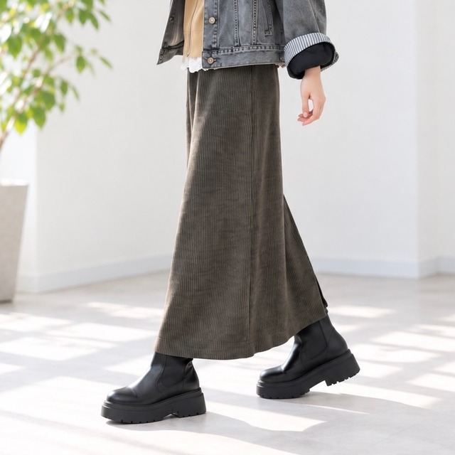 コーデュロイニットタイトスカート 377254-413}