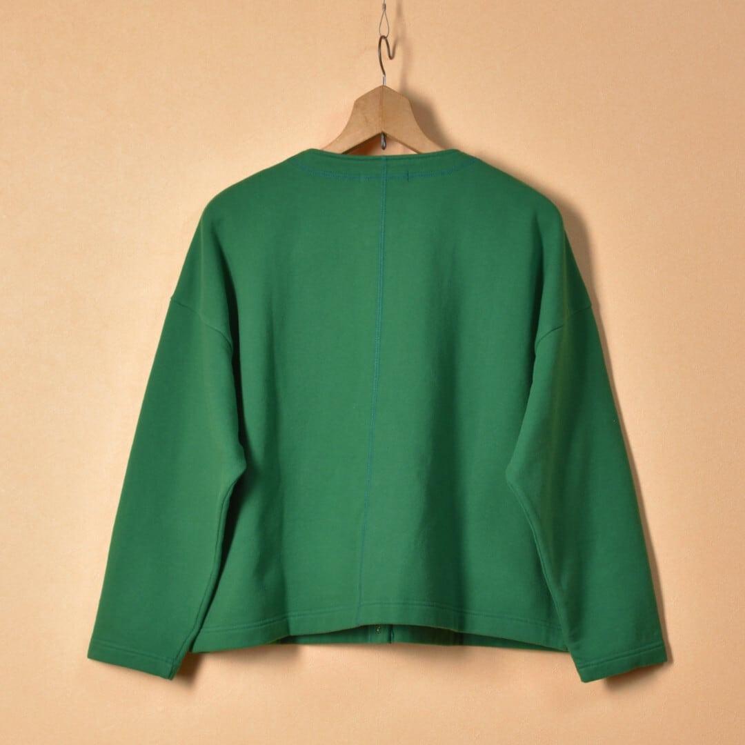 Fabrique en planete terre ファブリケアンプラネテール 裏毛オーバーサイズスナップカーディガン・グリーン【送料無料】