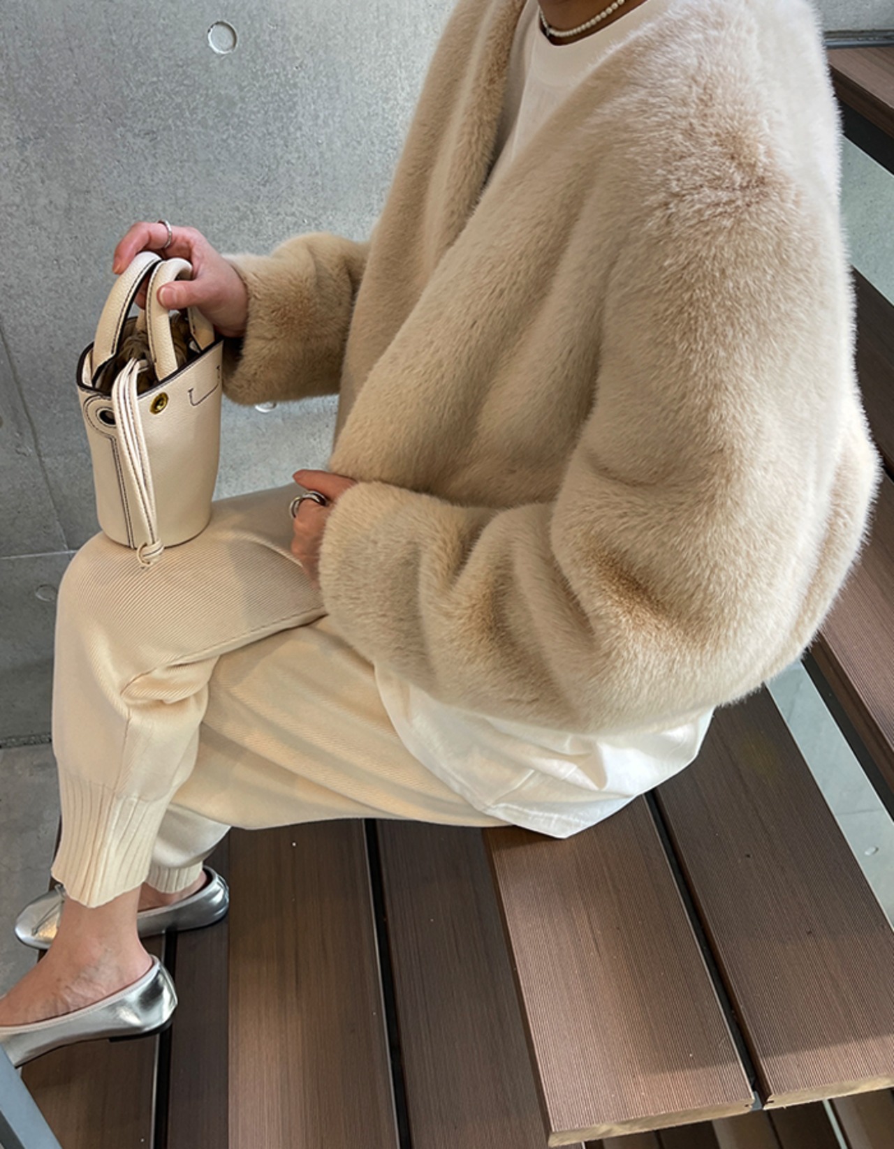 【SALE】Soft-Fur Coat_Grayのみ