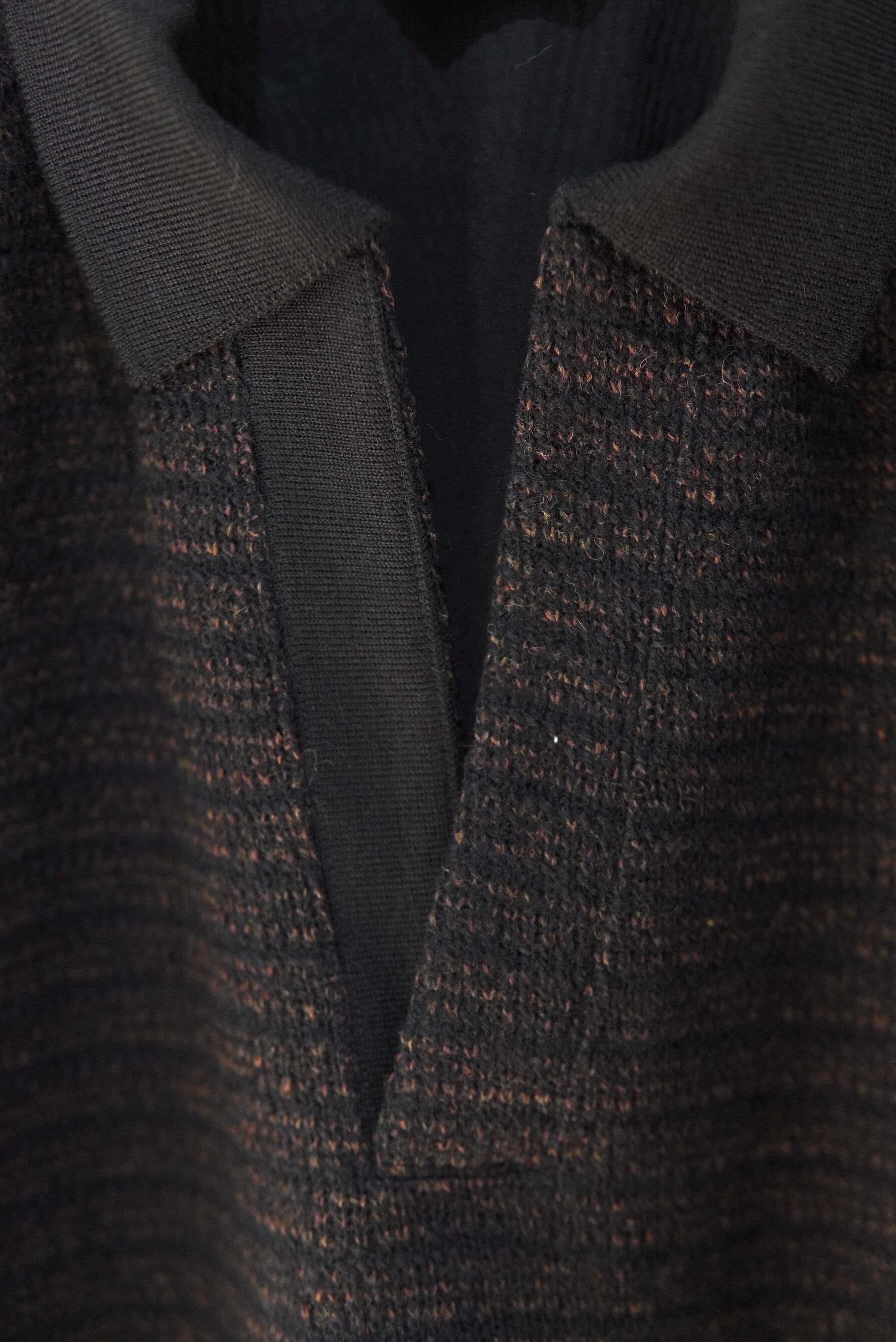 ANCELLM /WOOL BORDER SKIPPER SHIRT / ANC-CT125 | POETRY